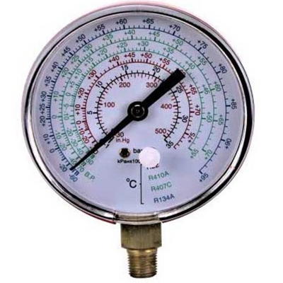 Manometro Baja Temperatura R410A 80mm Sin Puente