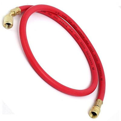 1 Manguera Roja Carga Gas Refrigerante 1/4 x 1/4 90Cm