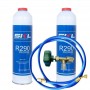 2 Botellas Gas Refrigerante R290 + Manguera + Valvula 370Gr Propano