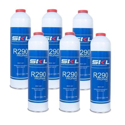 6 Botellas Gas Refrigerante R290 370Gr Propano