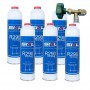 6 Botellas Gas Refrigerante R290 + Valvula 370Gr Propano