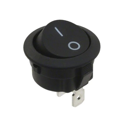 Interruptor Unipolar Negro 20mm 6A 250v Standard